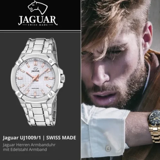 Jaguar Herrenuhr Edelstahl silber Jaguar Diplomatic Armbanduhr UJ1009/1