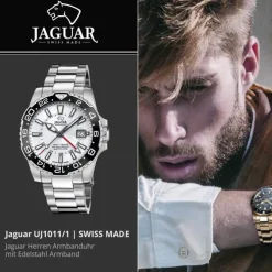 Jaguar Herrenuhr Edelstahl silber Jaguar Ceramic Armbanduhr UJ1011/1