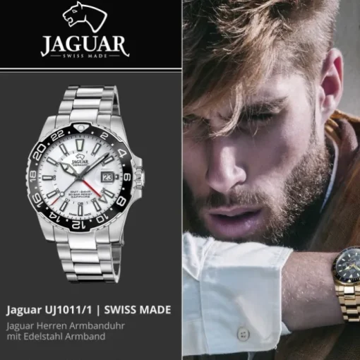 Jaguar Herrenuhr Edelstahl silber Jaguar Ceramic Armbanduhr UJ1011/1