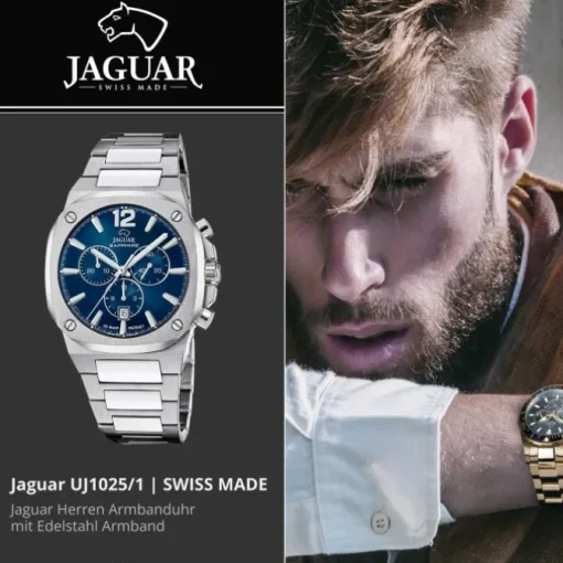 Jaguar Herrenuhr Edelstahl silber Jaguar RC. Armbanduhr UJ1025/1