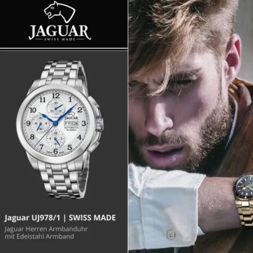 Jaguar Herrenuhr Edelstahl silber Jaguar Le Chronographe Armbanduhr UJ978/1