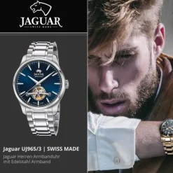 Jaguar Herrenuhr Edelstahl silber Jaguar Balancier Armbanduhr UJ965/3