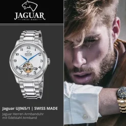 Jaguar Herrenuhr Edelstahl silber Jaguar Balancier Armbanduhr UJ965/1