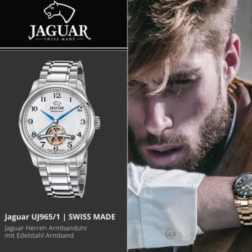Jaguar Herrenuhr Edelstahl silber Jaguar Balancier Armbanduhr UJ965/1