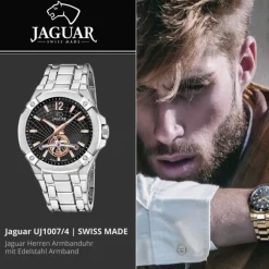 Jaguar Herrenuhr Edelstahl silber Jaguar Balancier Armbanduhr UJ1007/4
