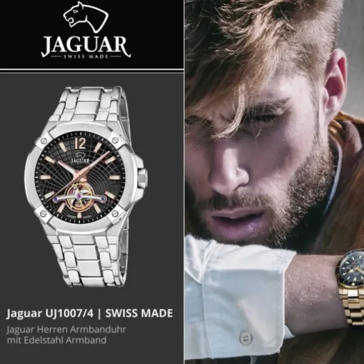 Jaguar Herrenuhr Edelstahl silber Jaguar Balancier Armbanduhr UJ1007/4