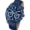 Jaguar Herrenuhr Leder blau Jaguar Connected Armbanduhr UJ961/1