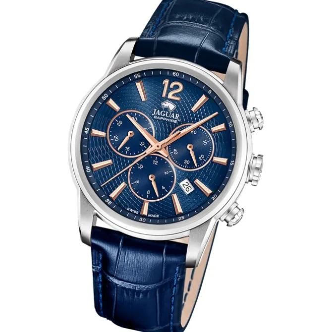 Jaguar Herrenuhr Leder blau Jaguar Acamar Armbanduhr UJ968/2