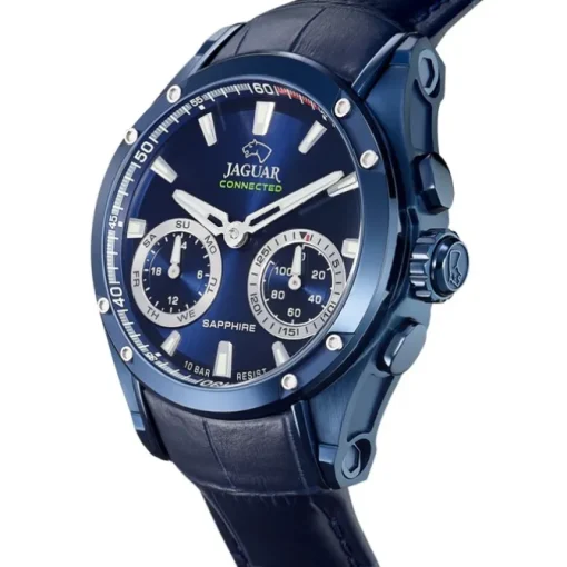 Jaguar Herrenuhr Leder blau Jaguar Connected Armbanduhr UJ961/1