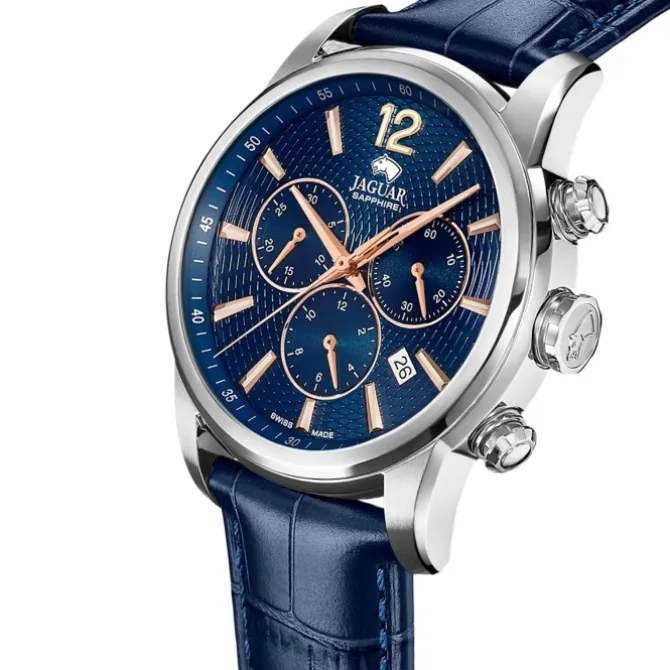 Jaguar Herrenuhr Leder blau Jaguar Acamar Armbanduhr UJ968/2