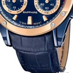 Jaguar Herrenuhr Leder blau Jaguar Connected Armbanduhr UJ960/1