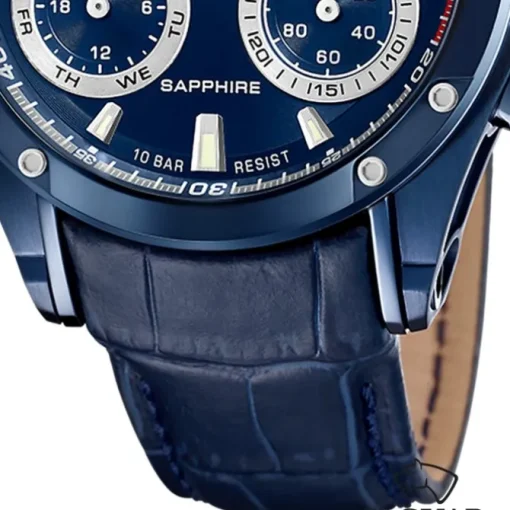 Jaguar Herrenuhr Leder blau Jaguar Connected Armbanduhr UJ961/1