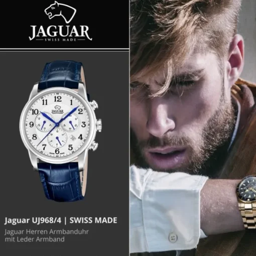 Jaguar Herrenuhr Leder blau Jaguar Acamar Armbanduhr UJ968/4