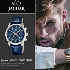 Jaguar Herrenuhr Leder blau Jaguar Acamar Armbanduhr UJ968/2