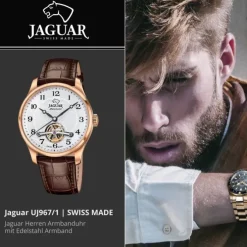 Jaguar Herrenuhr Leder braun Jaguar Balancier Armbanduhr UJ967/1
