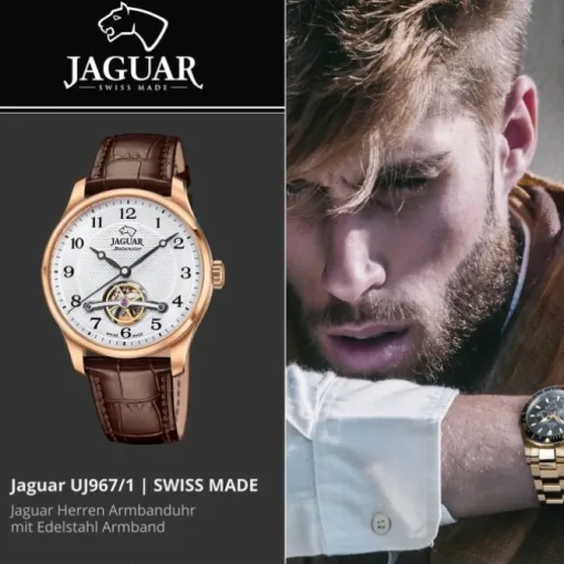 Jaguar Herrenuhr Leder braun Jaguar Balancier Armbanduhr UJ967/1