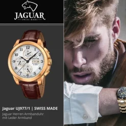 Jaguar Herrenuhr Leder braun Jaguar Le Chronographe Armbanduhr UJ977/1