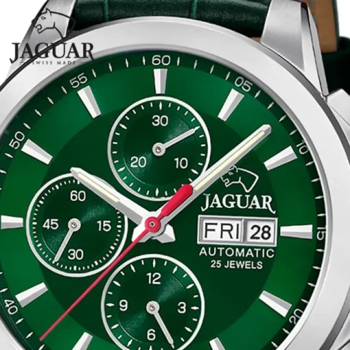 Jaguar Herrenuhr Leder grün Jaguar Le Chronographe Armbanduhr UJ975/5