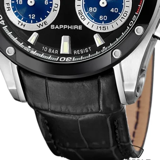 Jaguar Herrenuhr Leder schwarz Jaguar Connected Armbanduhr UJ958/1