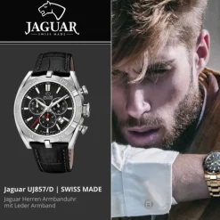 Jaguar Herrenuhr Leder schwarz Jaguar Executive Armbanduhr UJ857/D