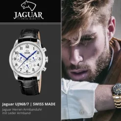 Jaguar Herrenuhr Leder schwarz Jaguar Acamar Armbanduhr UJ968/7