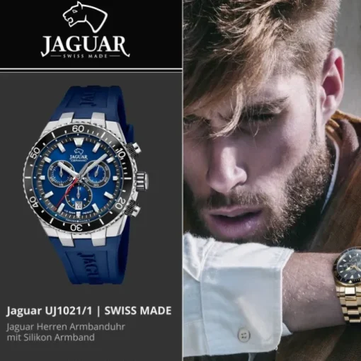 Jaguar Herrenuhr Silikon blau Jaguar Ceramic Armbanduhr UJ1021/1