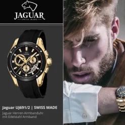 Jaguar Herrenuhr Silikon schwarz Jaguar Special Edition Armbanduhr UJ691/2