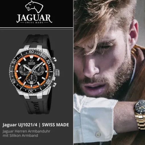 Jaguar Herrenuhr Silikon schwarz Jaguar Ceramic Armbanduhr UJ1021/4