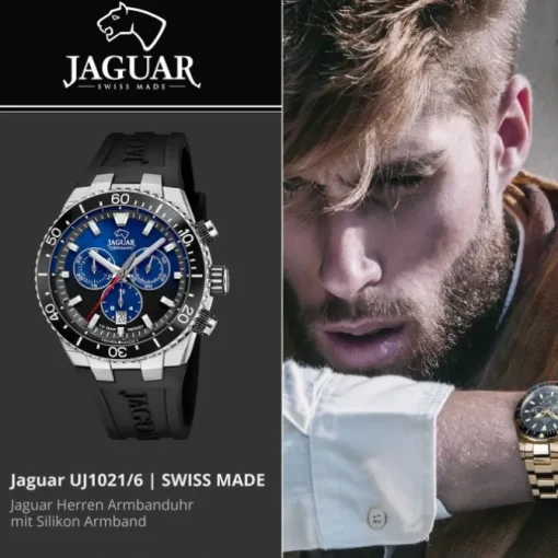 Jaguar Herrenuhr Silikon schwarz Jaguar Ceramic Armbanduhr UJ1021/6