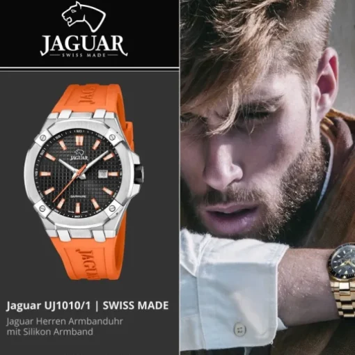 Jaguar Herrenuhr Silikon orange Jaguar Diplomatic Armbanduhr UJ1010/1
