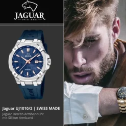Jaguar Herrenuhr Silikon blau Jaguar Diplomatic Armbanduhr UJ1010/2