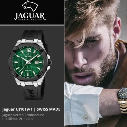 Jaguar Herrenuhr Silikon schwarz Jaguar Diplomatic Armbanduhr UJ1019/1