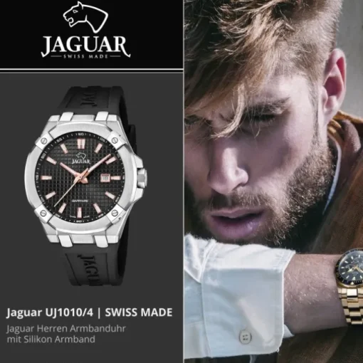 Jaguar Herrenuhr Silikon schwarz Jaguar Diplomatic Armbanduhr UJ1010/4