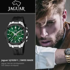 Jaguar Herrenuhr Silikon schwarz Jaguar Diplomatic Armbanduhr UJ1020/1