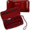 Jennifer Jones , Wristlet Leder rot Croco RFID Portemonnaie OTJ505R