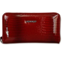 Jennifer Jones , Wristlet Leder rot Croco RFID Portemonnaie OTJ505R