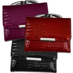 Jennifer Jones echtes Leder rot RFID Schutz Minibörse Croco OPJ119R