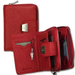 Jennifer Jones Echtleder rot Portemonnaie Hochformat OPJ708R