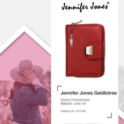 Jennifer Jones Echtleder rot Portemonnaie Hochformat OPJ708R