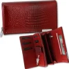 Jennifer Jones Leder rot Portemonnaie Croco Damen Brieftasche OPJ712R