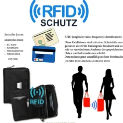 Jennifer Jones Leder schwarz Portemonnaie RFID OPJ708S