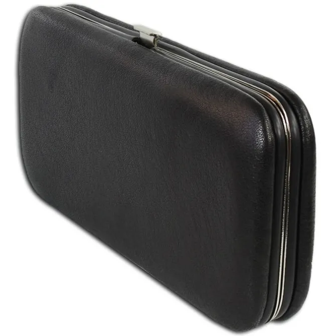 Jennifer Jones Maniküreset Leder schwarz Reise-Etui Nagelset Pediküre OTJ703S