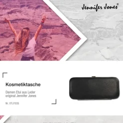 Jennifer Jones Maniküreset Leder schwarz Reise-Etui Nagelset Pediküre OTJ703S