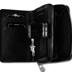 Jennifer Jones Portemonnaie RFID Croco Echtleder schwarz OPJ711S