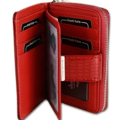 Jennifer Jones Portemonnaie RFID Schutz Croco Echt-Leder rot OPJ711R
