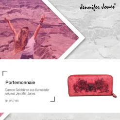 Jennifer Jones Portemonnaie Totenkopf Damen Kunstleder rot OPJ716R