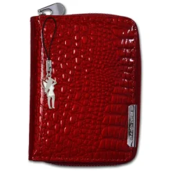 Jennifer Jones rot Leder Portemonnaie Croco RFID Schutz Mini OPJ109R