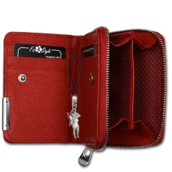 Jennifer Jones rot Leder Portemonnaie Croco RFID Schutz Mini OPJ109R