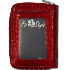 Jennifer Jones rot Leder Portemonnaie Croco RFID Schutz Mini OPJ109R