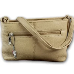 Jennifer Jones Tasche Leder beige kleine Echtleder Damenhandtasche OTJ1460C